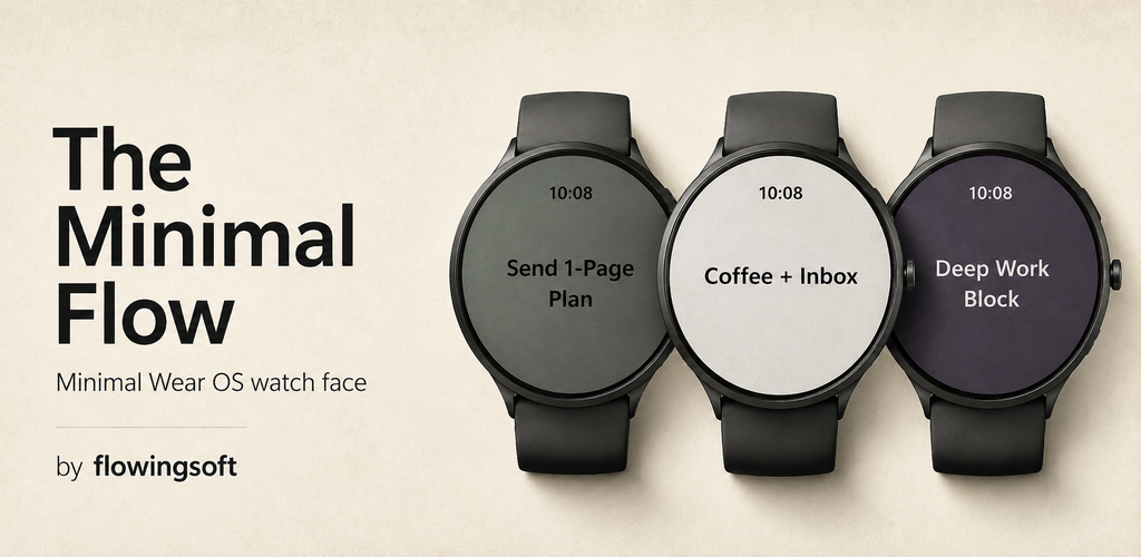 The Minimal Flow Wear OS watch face product artwork